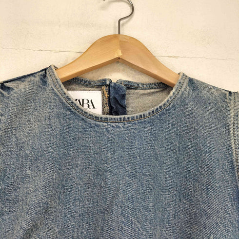 ザラ ZARA デニムノースリーブワンピース レディース import:M